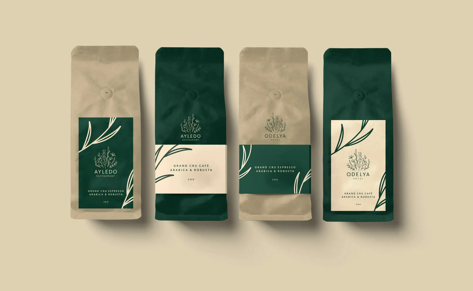 Kaffeeverpackung für Hotel ODELYA Branding