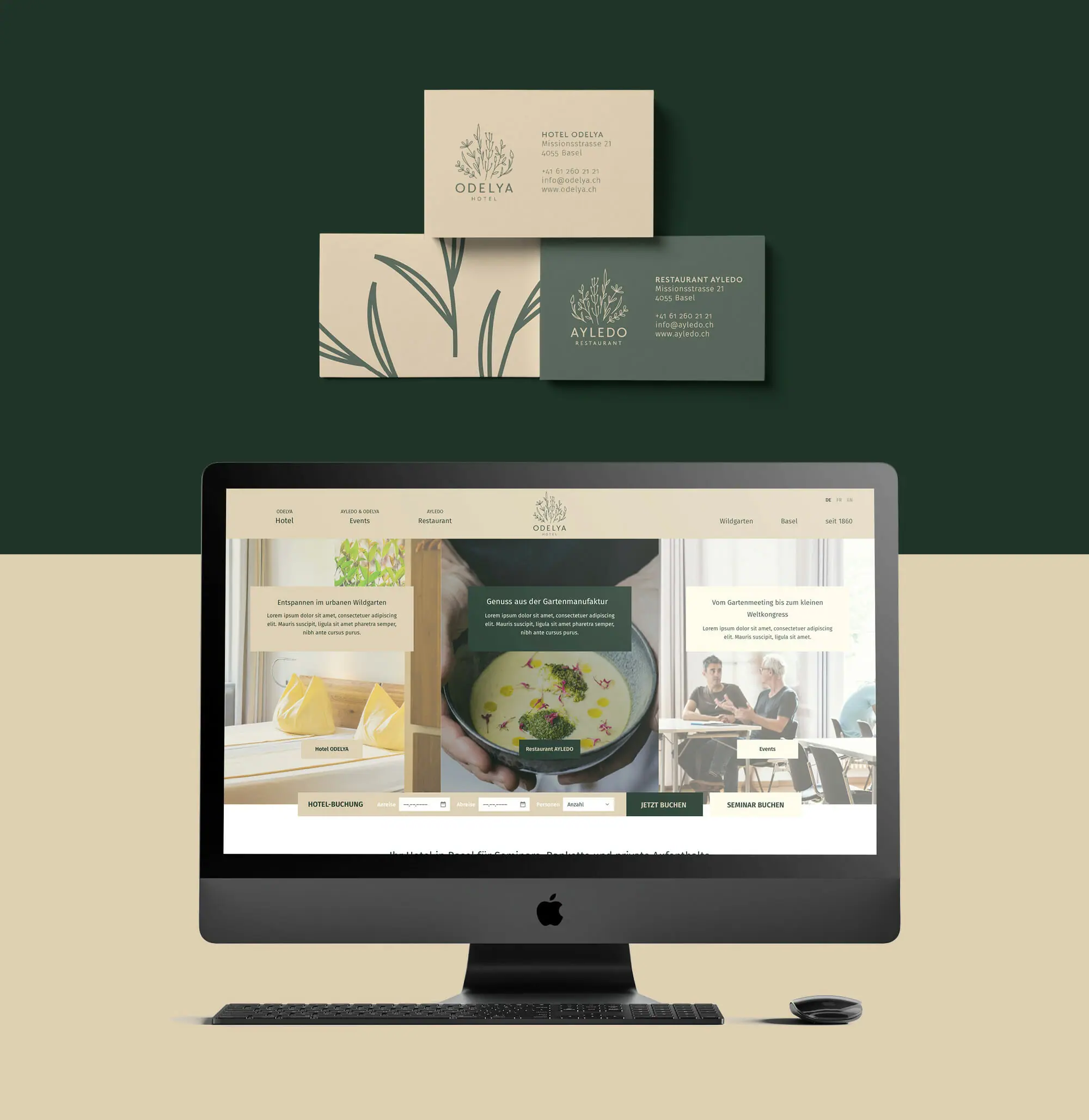 Webdesign und Visitenkarten für Hotel ODELYA Branding