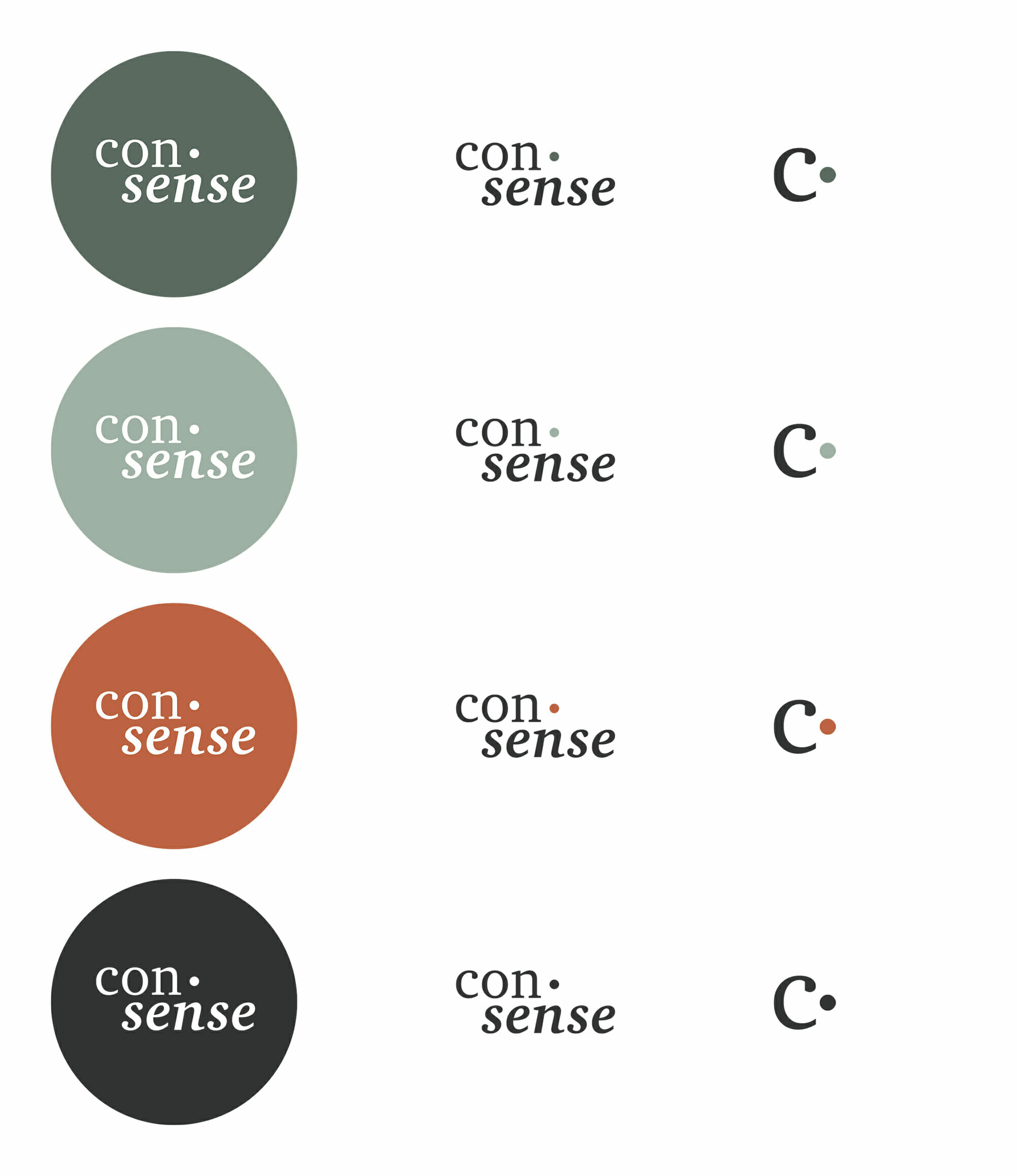 Logo Varianten und Icon für con·sense Corporate Design