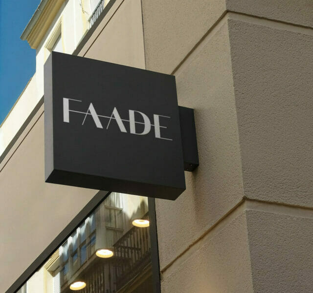 Portfolios 9 Mockup Logo Ladenschild für Faade