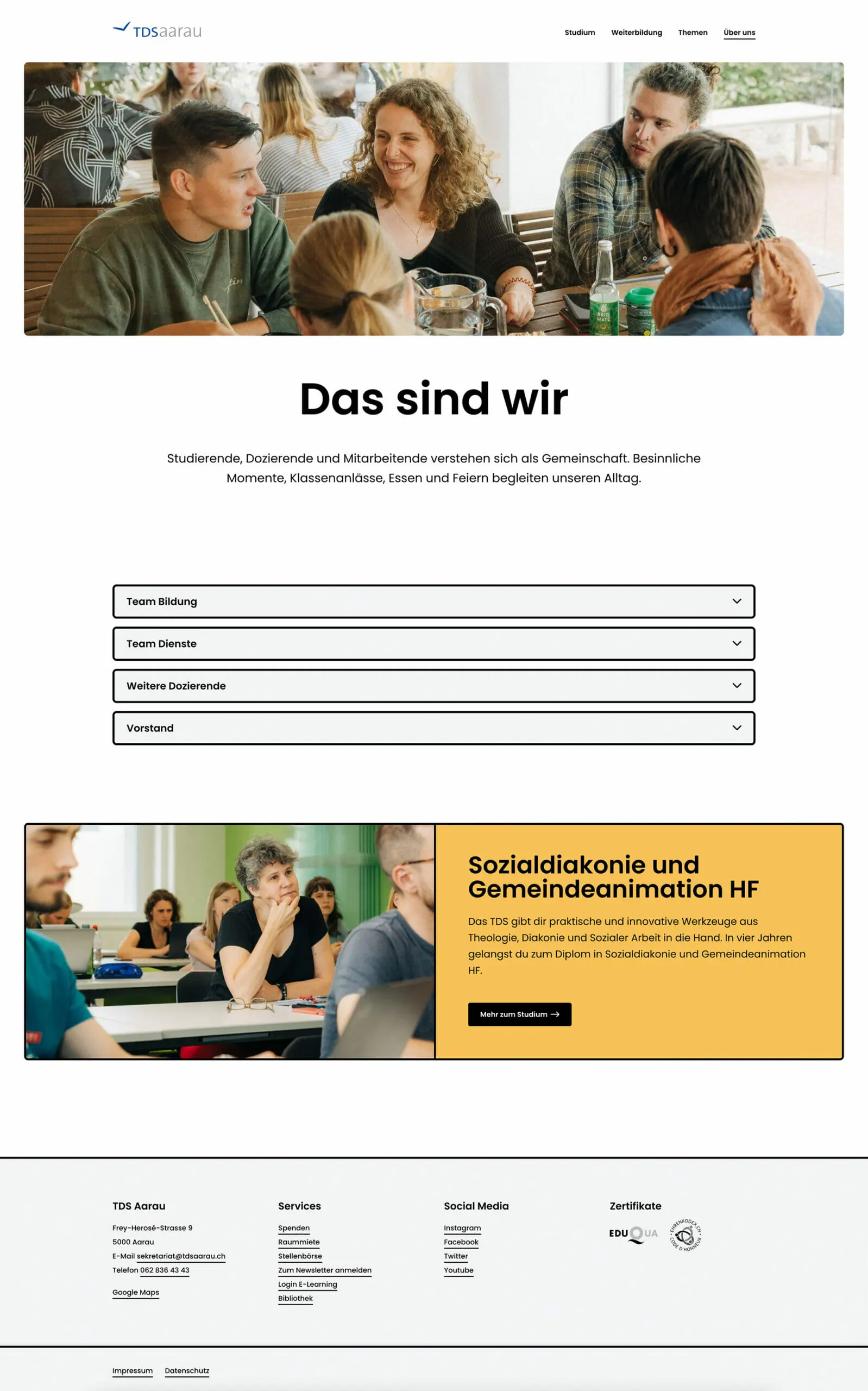TDS Aarau Webdesign Website