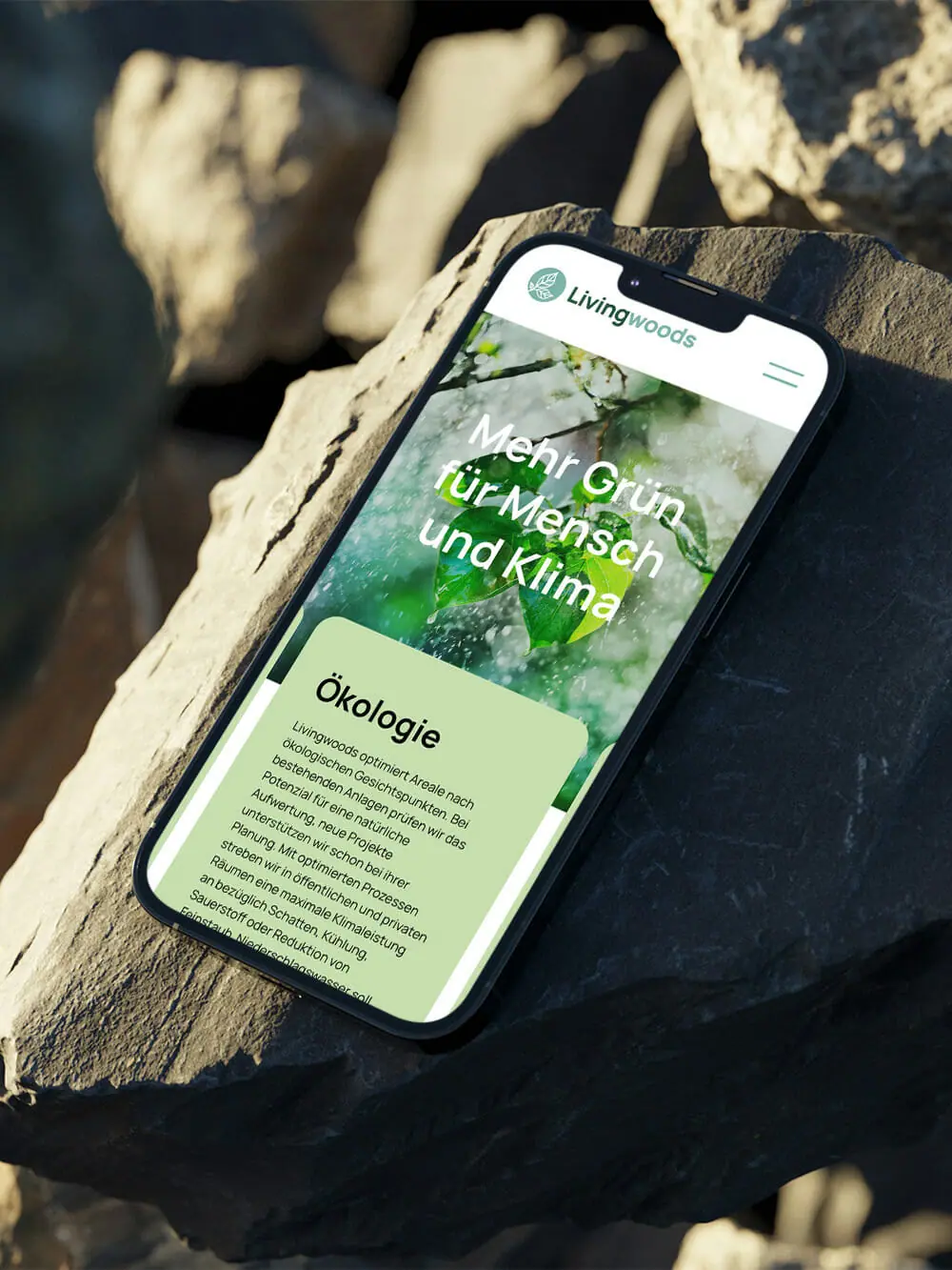 Livingwoods Mockup Website Mobile Titel